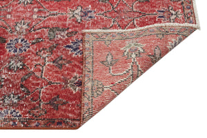 Red Over Dyed Vintage Rug 5'0'' x 8'5'' ft 153 x 256 cm