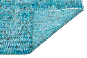 Turquoise Over Dyed Vintage Rug 6'8'' x 10'2'' ft 204 x 310 cm