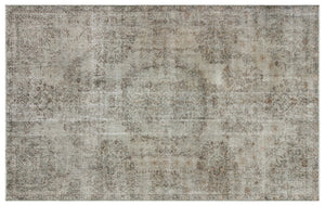 Gray Over Dyed Vintage Rug 5'7'' x 9'2'' ft 170 x 280 cm