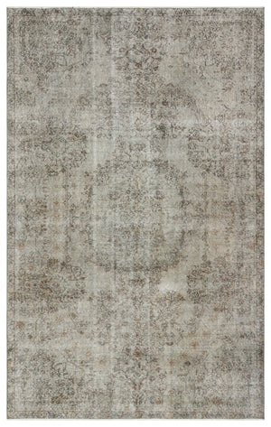 Gray Over Dyed Vintage Rug 5'7'' x 9'2'' ft 170 x 280 cm