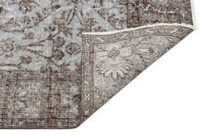 Gray Over Dyed Vintage Rug 4'8'' x 8'1'' ft 142 x 247 cm