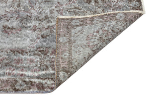 Gray Over Dyed Vintage Rug 5'8'' x 9'7'' ft 172 x 292 cm