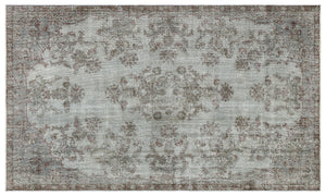 Gray Over Dyed Vintage Rug 5'8'' x 9'7'' ft 172 x 292 cm