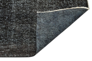 Black Over Dyed Vintage Rug 7'1'' x 8'1'' ft 215 x 246 cm