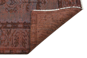 Brown Over Dyed Vintage Rug 5'9'' x 8'10'' ft 176 x 268 cm