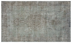 Gray Over Dyed Vintage Rug 5'8'' x 9'7'' ft 172 x 291 cm