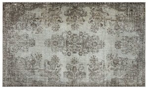 Gray Over Dyed Vintage Rug 5'9'' x 9'4'' ft 174 x 285 cm
