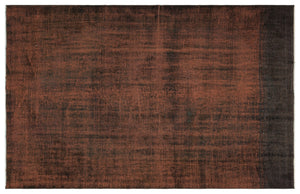 Brown Over Dyed Vintage Rug 5'7'' x 8'9'' ft 171 x 266 cm