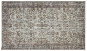 Gray Over Dyed Vintage Rug 5'4'' x 9'5'' ft 162 x 287 cm