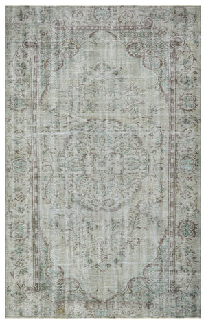 Gray Over Dyed Vintage Rug 5'7'' x 9'1'' ft 171 x 276 cm