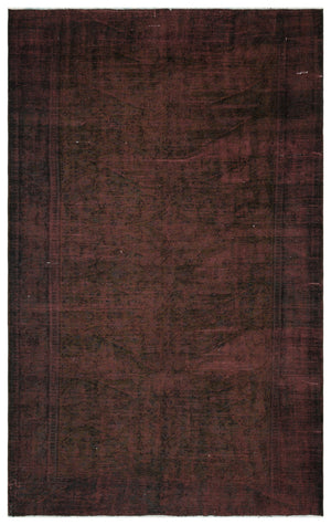 Brown Over Dyed Vintage Rug 6'4'' x 9'11'' ft 192 x 301 cm