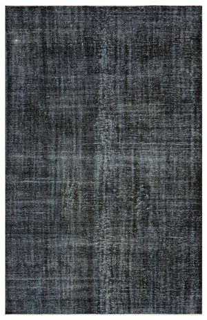 Black Over Dyed Vintage Rug 6'2'' x 9'7'' ft 188 x 293 cm
