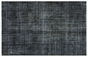 Black Over Dyed Vintage Rug 6'2'' x 9'7'' ft 188 x 293 cm