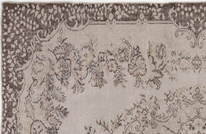 Beige Over Dyed Vintage Rug 5'8'' x 8'10'' ft 172 x 270 cm