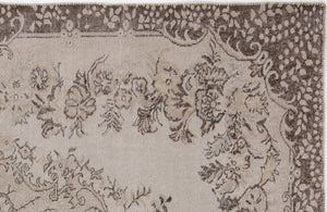 Beige Over Dyed Vintage Rug 5'8'' x 8'10'' ft 172 x 270 cm