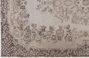 Beige Over Dyed Vintage Rug 5'8'' x 8'10'' ft 172 x 270 cm