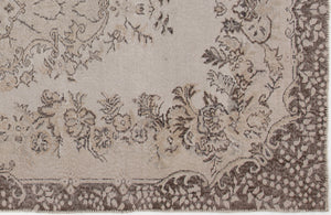 Beige Over Dyed Vintage Rug 5'8'' x 8'10'' ft 172 x 270 cm