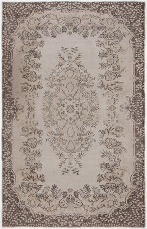 Beige Over Dyed Vintage Rug 5'8'' x 8'10'' ft 172 x 270 cm