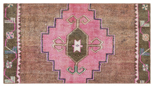 Natural Anatolium Turkish Vintage Rug 2'7'' x 4'8'' ft 79 x 142 cm