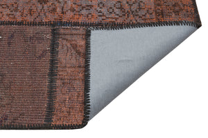 Brown Over Dyed Patchwork Unique Rug 5'3'' x 7'7'' ft 161 x 231 cm