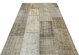 Beige Over Dyed Patchwork Unique Rug 5'3'' x 7'7'' ft 160 x 232 cm