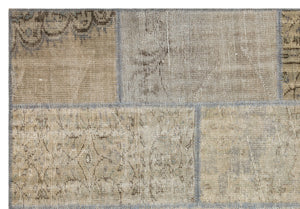 Beige Over Dyed Patchwork Unique Rug 5'3'' x 7'7'' ft 160 x 232 cm