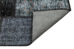 Gray Over Dyed Patchwork Unique Rug 4'0'' x 5'11'' ft 122 x 180 cm