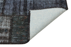 Gray Over Dyed Patchwork Unique Rug 3'12'' x 5'11'' ft 121 x 181 cm