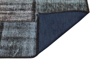 Gray Over Dyed Patchwork Unique Rug 4'0'' x 5'10'' ft 122 x 179 cm