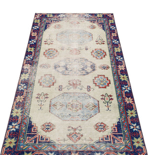Natural Anatolium Turkish Vintage Rug 2'10'' x 5'6'' ft 87 x 168 cm