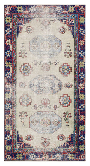 Natural Anatolium Turkish Vintage Rug 2'10'' x 5'6'' ft 87 x 168 cm