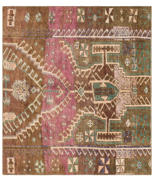 Natural Anatolium Turkish Vintage Rug 4'2'' x 4'8'' ft 128 x 143 cm