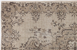 Beige Over Dyed Vintage Rug 5'9'' x 8'10'' ft 175 x 270 cm