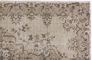 Beige Over Dyed Vintage Rug 5'9'' x 8'10'' ft 175 x 270 cm