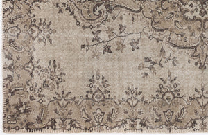 Beige Over Dyed Vintage Rug 5'9'' x 8'10'' ft 175 x 270 cm