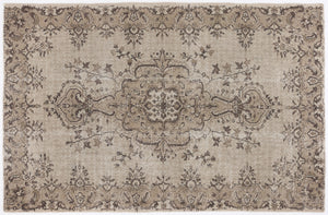 Beige Over Dyed Vintage Rug 5'9'' x 8'10'' ft 175 x 270 cm