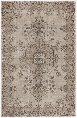 Beige Over Dyed Vintage Rug 5'9'' x 8'10'' ft 175 x 270 cm