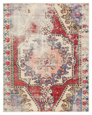 Natural Anatolium Turkish Vintage Rug 4'5'' x 5'7'' ft 134 x 170 cm