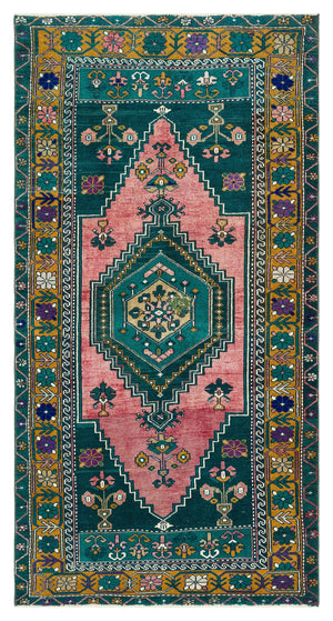 Natural Anatolium Turkish Vintage Rug 3'5'' x 6'7'' ft 105 x 201 cm