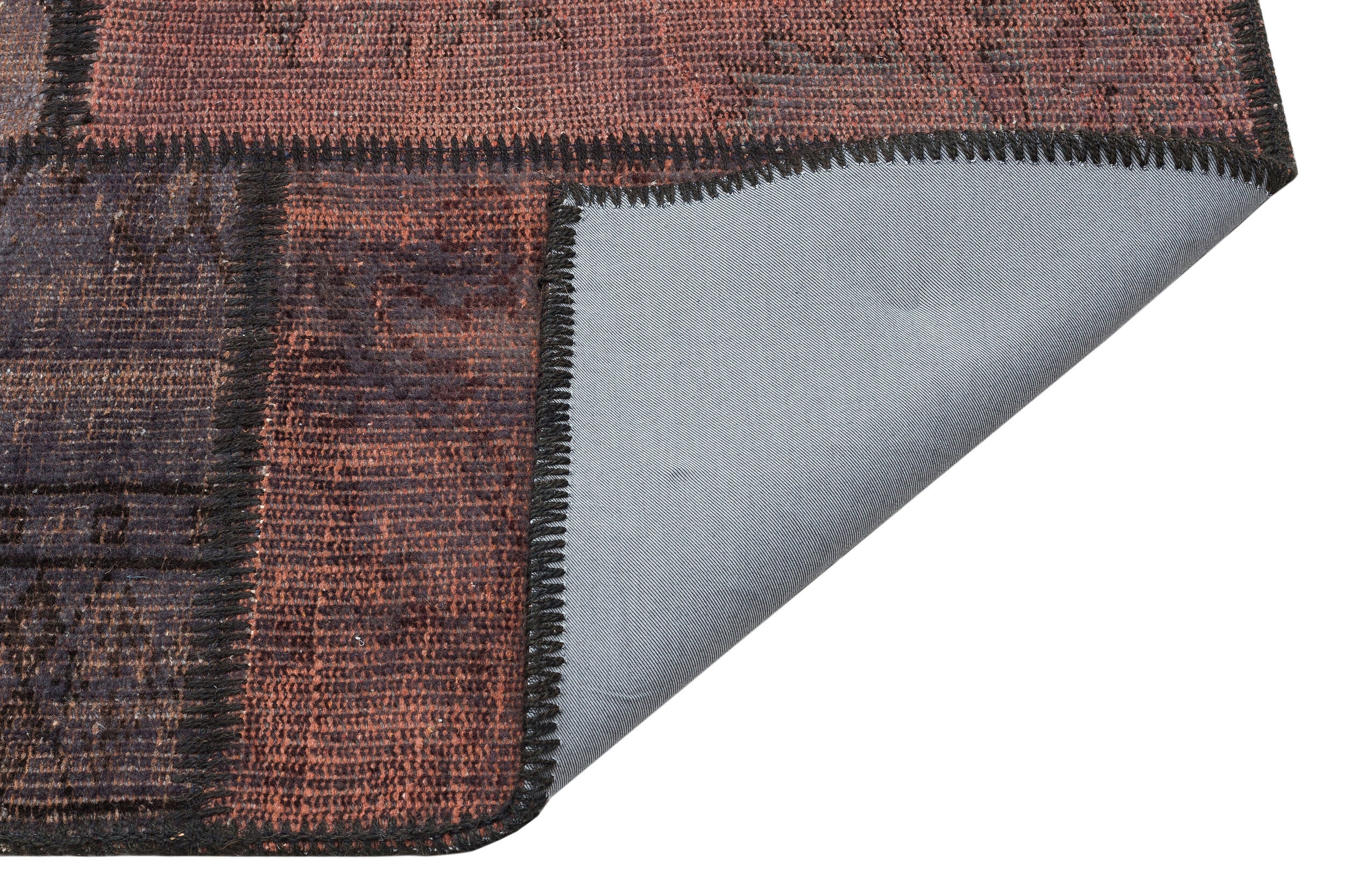 Brown Over Dyed Patchwork Unique Rug 5'4'' x 7'8'' ft 162 x 233 cm