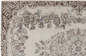 Beige Over Dyed Vintage Rug 5'8'' x 9'4'' ft 172 x 284 cm