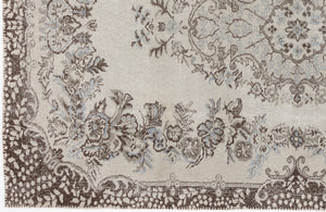 Beige Over Dyed Vintage Rug 5'8'' x 9'4'' ft 172 x 284 cm