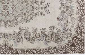 Beige Over Dyed Vintage Rug 5'8'' x 9'4'' ft 172 x 284 cm