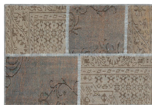 Gray Over Dyed Patchwork Unique Rug 5'3'' x 7'8'' ft 161 x 233 cm