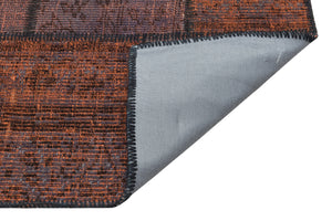 Brown Over Dyed Patchwork Unique Rug 5'3'' x 7'7'' ft 161 x 232 cm