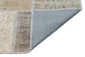 Beige Over Dyed Patchwork Unique Rug 5'3'' x 7'7'' ft 161 x 232 cm