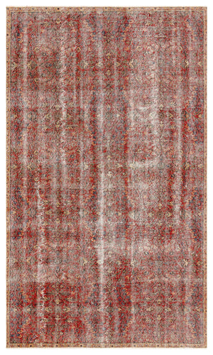 Retro Design Blush Over Dyed Vintage Rug 5'1'' x 8'8'' ft 155 x 264 cm