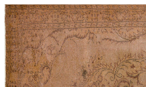 Traditional Deasign Brown Over Dyed Vintage Rug 5'7'' x 9'6'' ft 169 x 289 cm