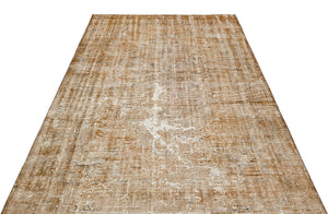Brown Over Dyed Vintage Rug 5'6'' x 7'10'' ft 168 x 238 cm