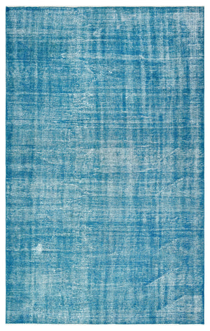 Turquoise Over Dyed Vintage Rug 5'3'' x 8'5'' ft 161 x 256 cm